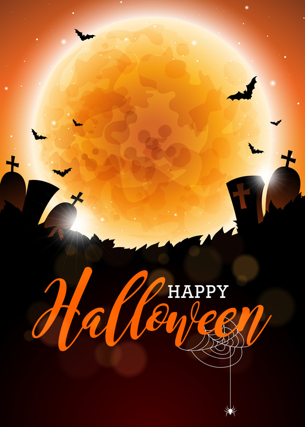 Halloween night background art design vector