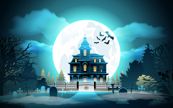 Halloween night background design vector 01