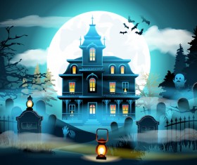 Halloween night background design vector 02