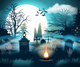 Halloween night background design vector 03