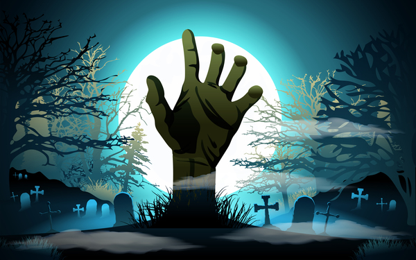 Halloween night background design vector 04