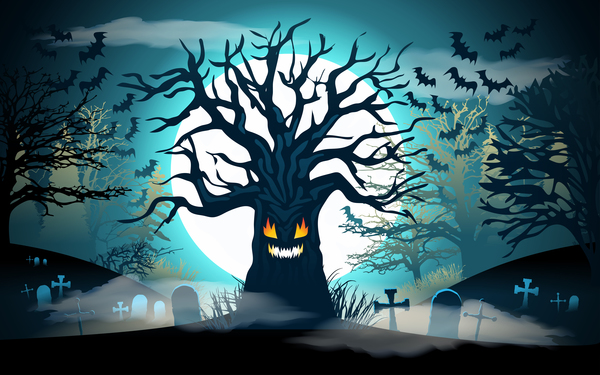 Halloween night background design vector 06