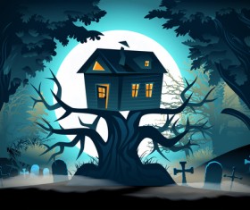 Halloween night background design vector 07