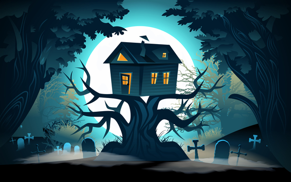 Halloween night background design vector 07