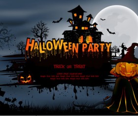 Halloween party background vector material 01