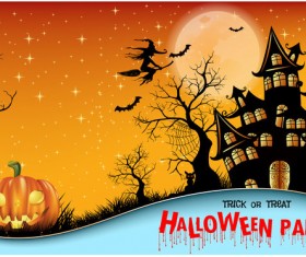 Halloween party background vector material 02