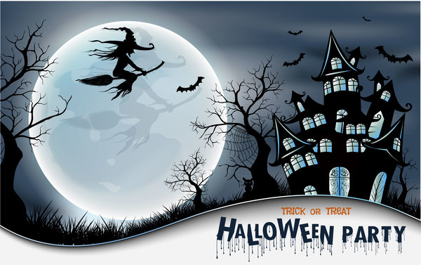 Halloween party background vector material 03
