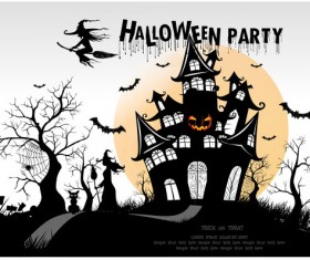 Halloween party background vector material 04