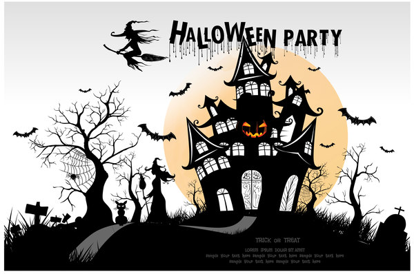 Halloween party background vector material 04
