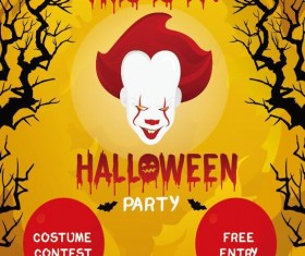 Halloween party flyer poster template vector
