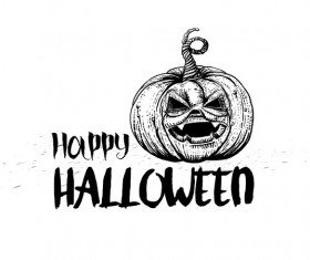 Halloween pumpkin black illustration vector