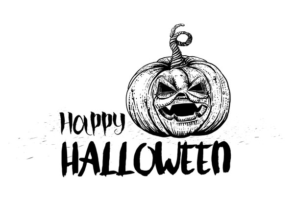Halloween pumpkin black illustration vector