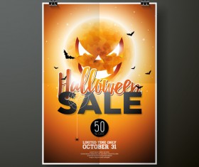 Halloween sale flayer template vectors