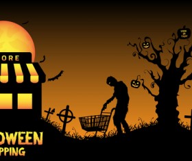 Halloween shopping design vector