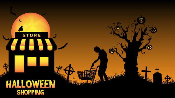 Halloween shopping design vector