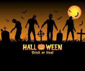 Halloween tirck of treat vector background 03