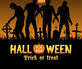 Halloween tirck of treat vector background 04