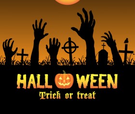 Halloween tirck of treat vector background 05