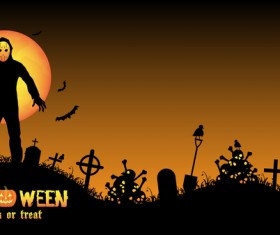Halloween tirck of treat vector background 09