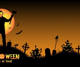 Halloween tirck of treat vector background 11