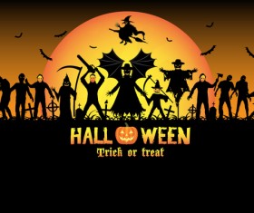 Halloween tirck of treat vector background 14