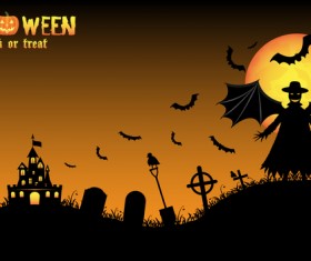 Halloween tirck of treat vector background 16