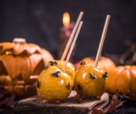 Halloween toffee apple Stock Photo 01