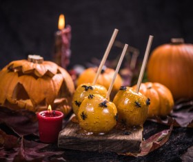 Halloween toffee apple Stock Photo 02