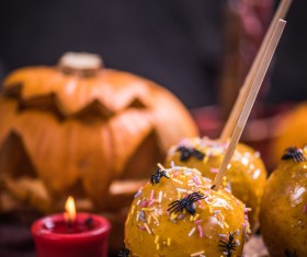 Halloween toffee apple Stock Photo 07