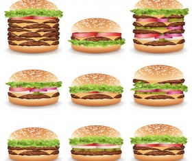 Hamburgers design vector set 01