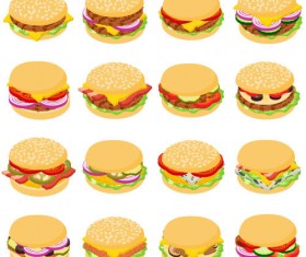 Hamburgers design vector set 02