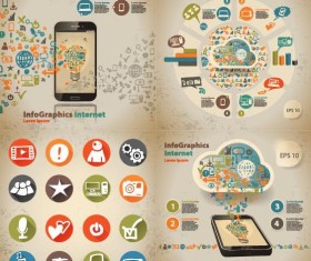 Hand drawn internet infographic vectors 01