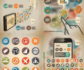 Hand drawn internet infographic vectors 02