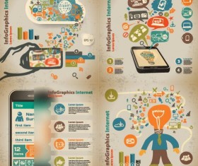 Hand drawn internet infographic vectors 03