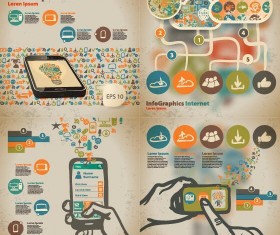 Hand drawn internet infographic vectors 04
