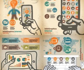Hand drawn internet infographic vectors 06