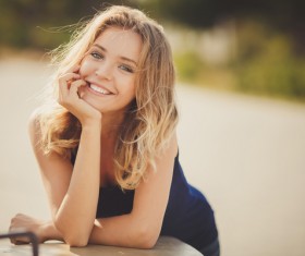 Happy happy smiling woman Stock Photo 09
