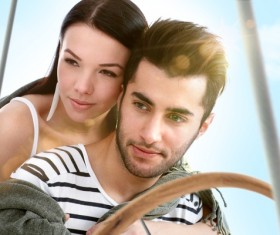 Happy young romantic couple embracing Stock Photo 02