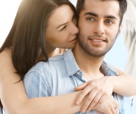 Happy young romantic couple embracing Stock Photo 04