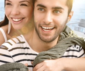 Happy young romantic couple embracing Stock Photo 05