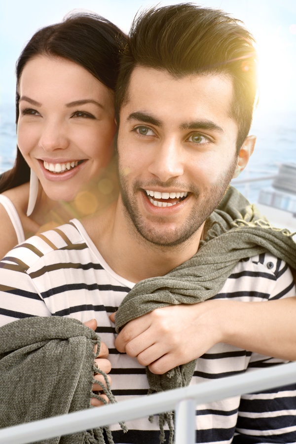 Happy young romantic couple embracing Stock Photo 05