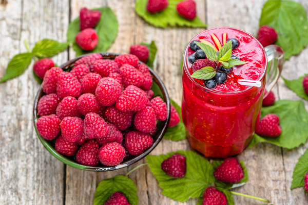 Healthy Drink Raspberry Juice Stock Photo