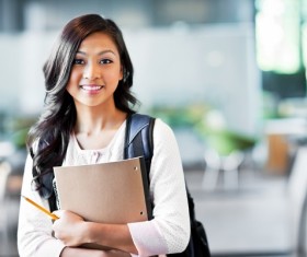 Healthy and beautiful female student Stock Photo