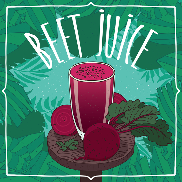 Healthy fresh beet juice vector poster template
