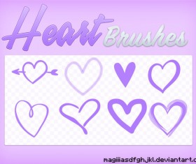 Heart Hand drawn Photoshop Brushes