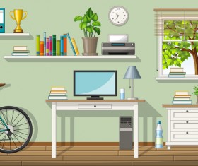 Set of Objects office vector graphics 02 free download