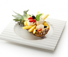 Ice cream and fruit decoration Stock Photo 02