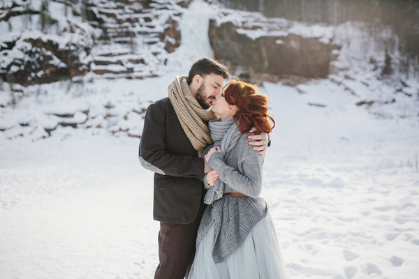 In the winter outdoor intimate couple Stock Photo 02