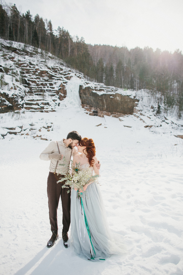 In the winter outdoor intimate couple Stock Photo 05