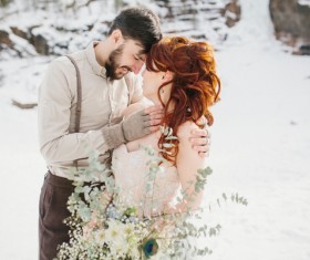 In the winter outdoor intimate couple Stock Photo 07